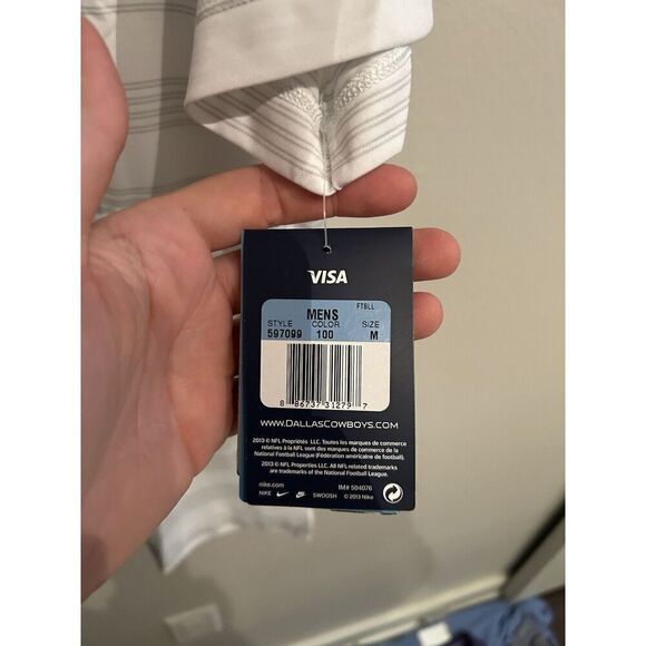 Dallas Cowboys Nike Men’s Medium Polo Shirt White Golf - Picture 4 of 7